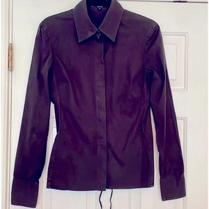 GUCCI Black Button Down Shirt w/ Lace-Up Back